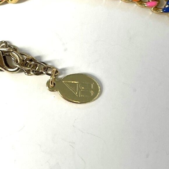 Nikki Smith Multi-colored Rainbow Enamel on Gold Tone Chain - Picture 3 of 6